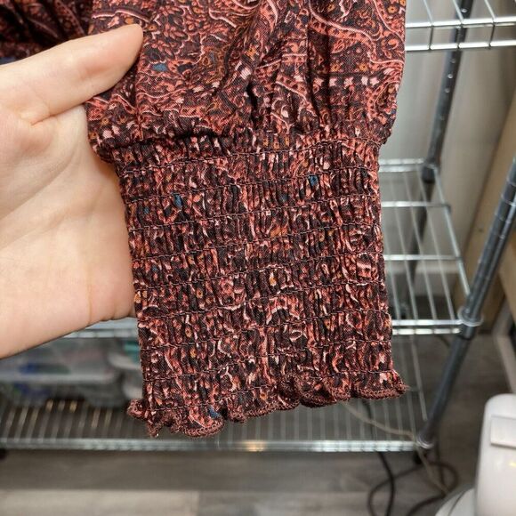 Evereve‎ Women's Adan Paisley Blouse Size L Boho Coquette Academia All Purpose - Picture 8 of 10